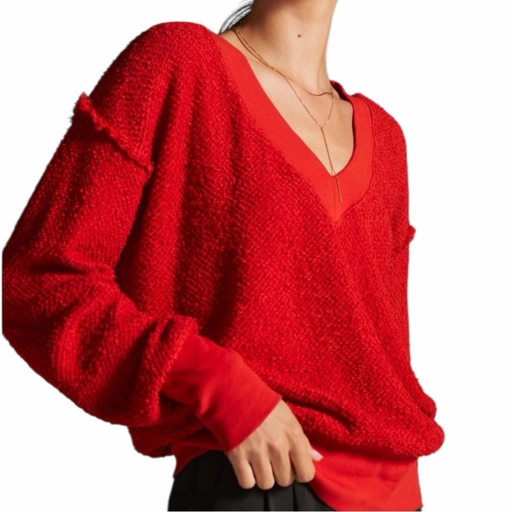 NEW ANTHROPOLOGIE T. LA Zuri Fringed Sweatshirt Size XS